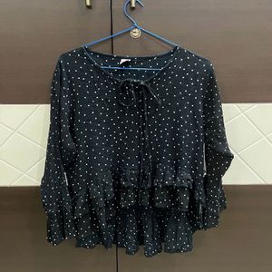 Black Polka Dot Top