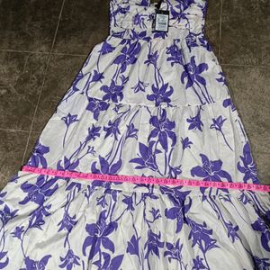 Women Floral Print Tiered Dress