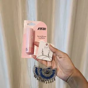 Nykaa Earrings And LipBalm Combo❄️💅💞