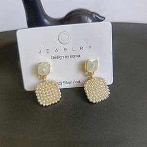 Stylish Rice Pearl White  Earring