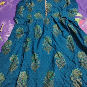 Blue Kurta With Flair 40 Size