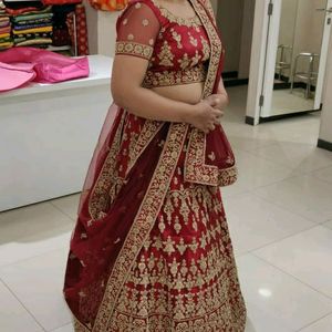 Designer Maroon Medium Sized Bridal Lehenga