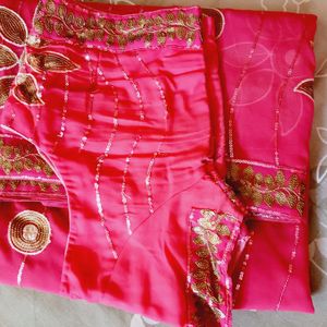 Heavy sequined saree with exquisite working