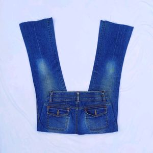 Vintage Embellished Blue Low waist Bootcut Jeans