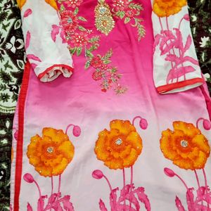 Beautyful Kurti Pink White 🤍💓