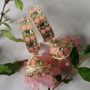 Pink Earring With Beautiful Work