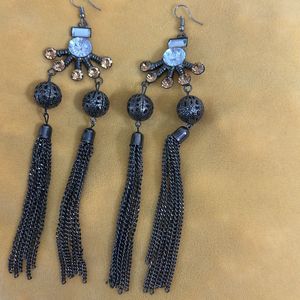 Black Long Earrings