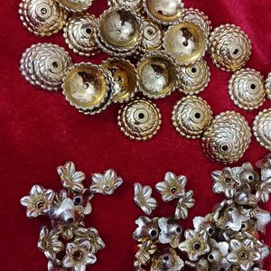 80 Pc Golden Cap Beads For Art