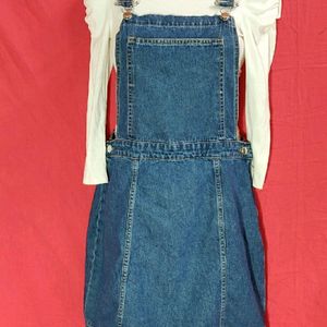 Denim dungaree dress H&M