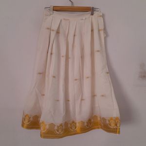 Off White Brocade Lehenga Blouse (Girl's)