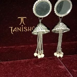 Silver Mirror Jhumka