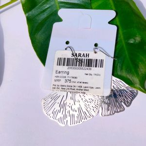 Silver Earrings Ginkgo Leaf