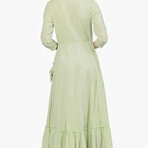 ISHIN Pista Green Anarkali size -S