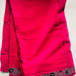 Unused Maroon Saree