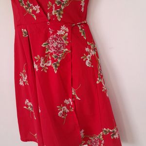 Red Printed Dress (Women's)