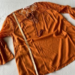 🧡Pretty Net Tunic/Top - S - Used