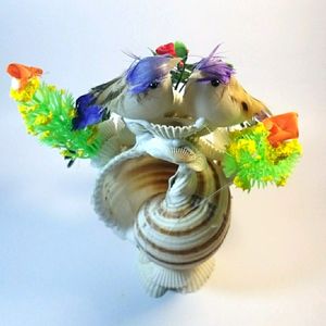 Sea Shells Home Decor Love Birds Flowers Handmade