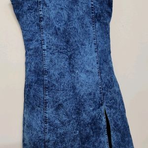 denim dungaree dress