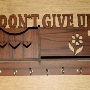 (Don't Give Up) Wooden Key Holder