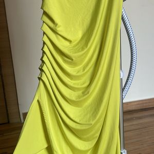 Lime Green Body on Dress With Side Slit