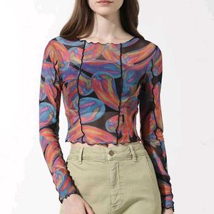 Abstract Printed Fitted Crop top