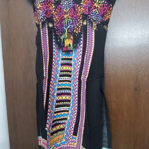 Black Multicolored Kurti