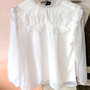 Beautiful Korean White Chikankari Top