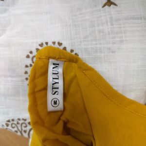 Yellow Short Kurti With Dhoti Set