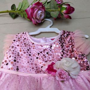 Babyhug Pink Party Wear Frock