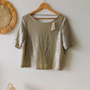 River Island Metallic Oversize Top