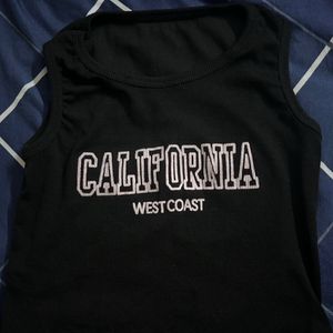 California West Coast Black Crop Top