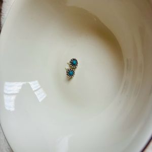 Bohemian Vintage Blue Stone Studs