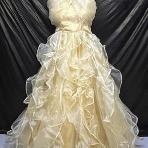 Designer Organza Ruffle Gown