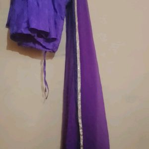 Purple Anarkali With Set