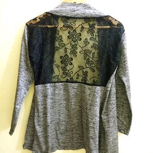 Grey Net Pattern Jacket