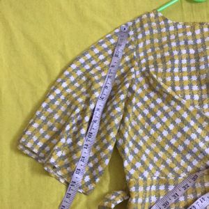 Yellow Checked Top Size M