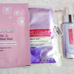 ☺ SHEET MASK COMBO OF LOREAL & POPXO Sundowner