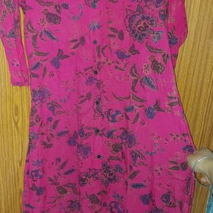 Hot pink kurti pant set