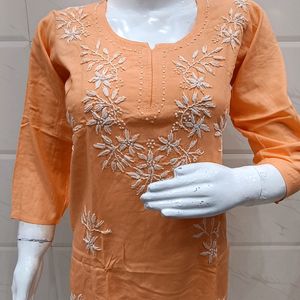 Lakhnavi Hand Embroidery Short Kurti