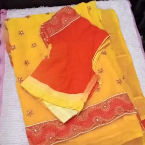 Saree With Blouse, 34''