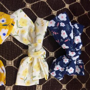 Floral Medium Size Hair Bow Pack Of 4