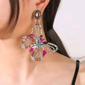 Koreon Rhinestone Butterfly Stud