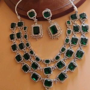 🍀American Diamond Jewellery Set☘️