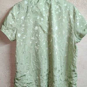 Women's Stylish Shirt Top Sleepwear Green