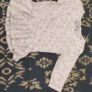 Lace Peplum Top