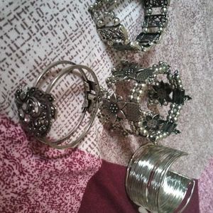 4 Traditional Silver Bracelets