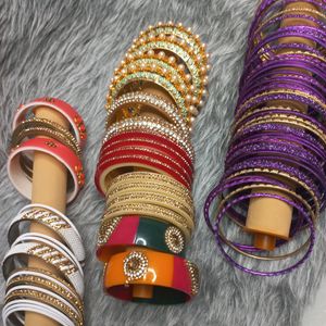 Multicolour Bangles 5 Sets