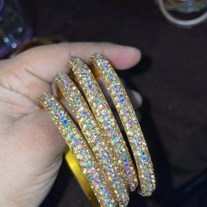 2 Set Of Ethnic Gold Bangles