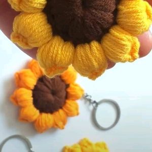 Crochet Keychain Sunflower🌻1