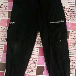 Black Cargo Pant With Multiple Pockets